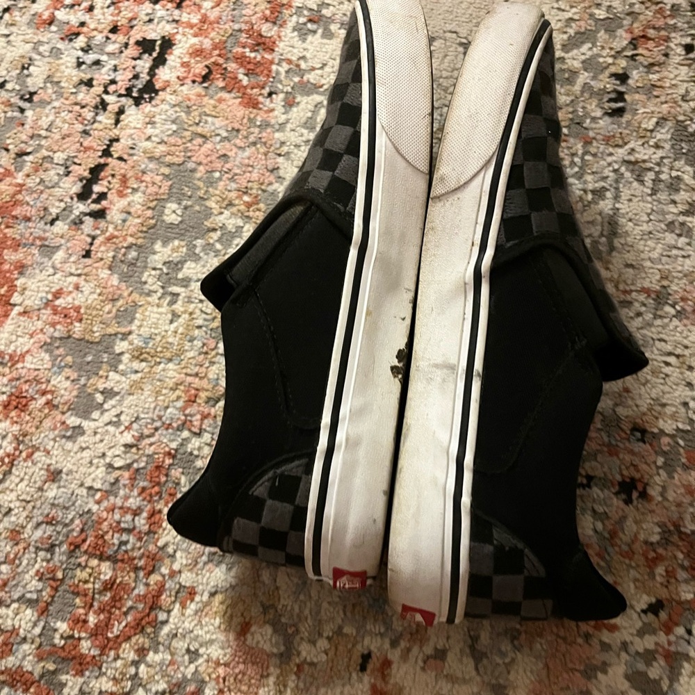 men's grey and black checkered vans - Picture 5 of 6
